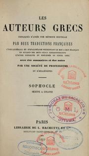 Cover of -- Oedipe à Colone by Sophocles