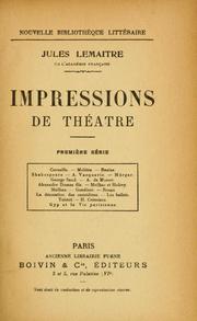 Cover of Impressions de théâtre by Jules Lemaître