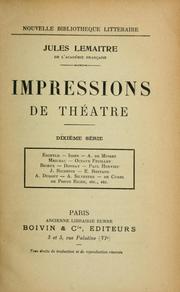 Cover of Impressions de théâtre by Jules Lemaître