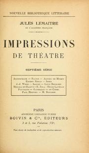 Cover of Impressions de théâtre by Jules Lemaître