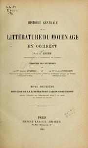 Front cover of Histoire générale de la littérature du moyen age en occident by Adolf Ebert