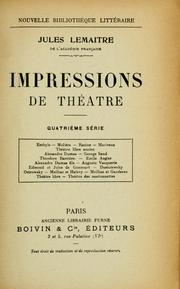 Cover of Impressions de théâtre by Jules Lemaître