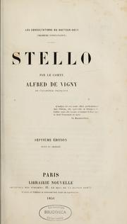 Cover of Stello by Alfred de Vigny