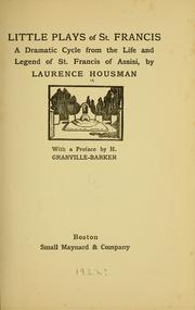 Front cover of Little plays of St. Francis by Laurence Housman
