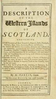 Front cover of A description of the Western Islands of Scotland by Martin Martin