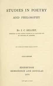 Cover of Studies in poetry and philosophy by John Campbell Shairp