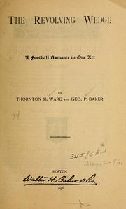 Cover of The revolving wedge by Thornton M. Ware