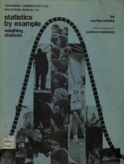 Cover of Teachers' commentary and solutions manual for Statistics by example by Martha Zelinka
