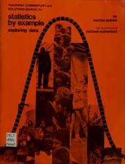 Cover of Teachers' commentary and solutions manual for statistics by example by Martha Zelinka