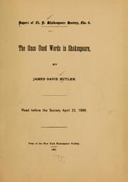 Front cover of The once used words in Shakespeare by James Davie Butler