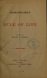 Front cover of Shakespeare's Rule of Life by William Shakespeare