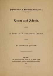 Cover of Venus and Adonis by Appleton Morgan