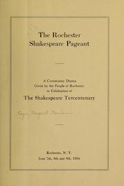 Front cover of The Rochester Shakespeare pageant by Margaret MacLaren] [from old catalog Eager