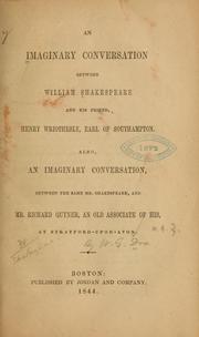 Front cover of An imaginary conversation between William Shakespeare and his friend, Henry Wriothesly, earl of Southampton by William Giles Dix