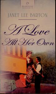 Front cover of A love all her own by Janet Lee Barton