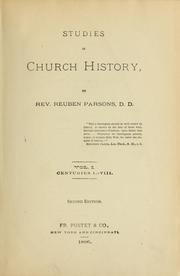 Cover of Studies in church history by Reuben Parsons