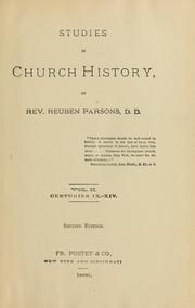 Cover of Studies in church history by Reuben Parsons