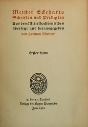 Front cover of Meister Eckeharts Schriften und Predigten by Meister Eckhart