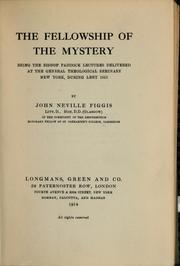 Cover of The fellowship of the mystery by John Neville Figgis