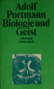 Front cover of Biologie und Geist by Adolf Portmann