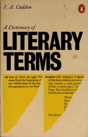 Front cover of A dictionary of literary terms by J. A. Cuddon