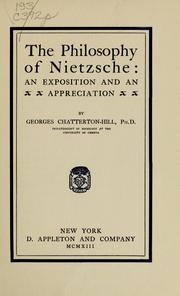 Front cover of The philosophy of Nietzsche by George Chatterton-Hill