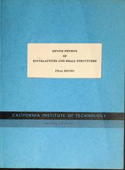 Front cover of Device Physics of Superlattices and Small Structures by T. C. McGill