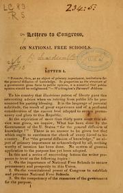 Front cover of Letters to Congress, on national free schools by Joseph] [Richardson
