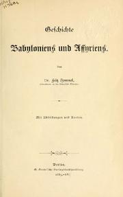 Front cover of Geschichte Babyloniens und Assyriens by Fritz Hommel