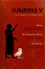 Cover of Euripides V by David Grene