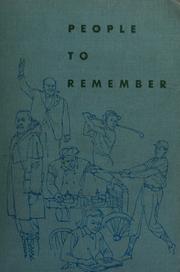 Cover of People to remember by Gertrude Moderow