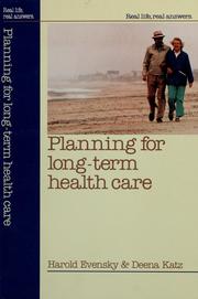 Front cover of Planning for long-term health care by Harold Evensky