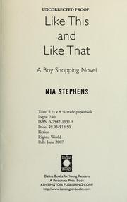 Cover of Like this and like that by Nia Stephens