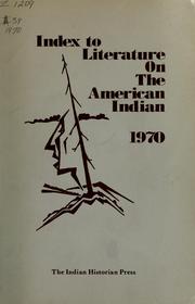 Front cover of Index to literature on the American Indian : 1970 by Jeannette Henry
