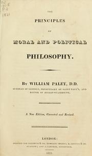Front cover of The principles of moral and political philosophy by William Paley