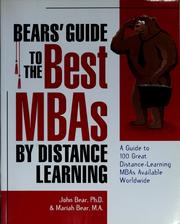 Cover of Bear's guide to the best MBAs by distance learning by Bear, John Ph.D.