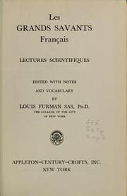 Front cover of Les grands savants Français by Louis Furman