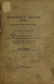 Front cover of Augustini betydelse i pedagogikens historia by Arvid Gierow