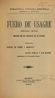 Front cover of Fuero de Usagre, siglo XIII by Usagre (Spain)