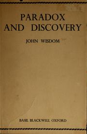 Front cover of Paradox and discovery by John Wisdom