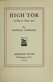 Cover of High Tor by Maxwell Anderson
