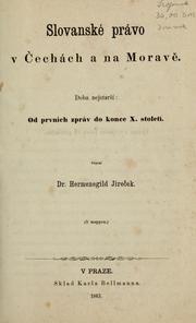 Cover of Slovanské právo v Cechách a na Moravĕ by Hermenegild Jireček