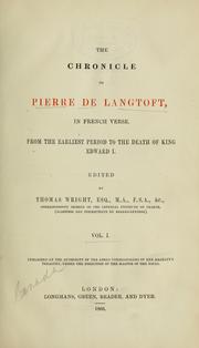 Front cover of The chronicle of Pierre de Langtoft by Peter of Langtoft