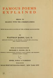 Cover of Famous poems explained by Waitman Barbe