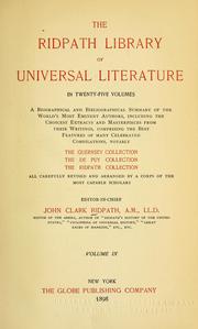 Cover of The Ridpath library of universal literature by John Clark Ridpath
