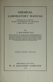 Front cover of Chemical laboratory manual by Lotta Jean Bogert