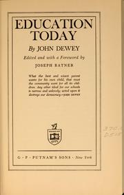 Cover of Education today by John Dewey