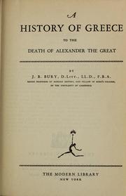 Cover of A  History of Greece to the Death of Alexander the Great by John Bagnell Bury