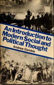 Front cover of An introduction to modern social and political thought by Andrew Gamble