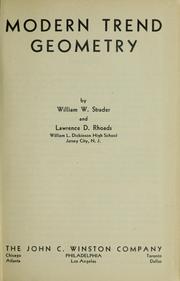 Front cover of Modern trend geometry by William W. Strader